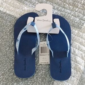 Vera Bradley webbing stripflip flop dolphin tail and anchor.